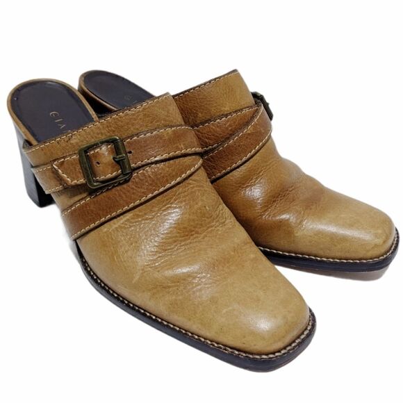 GIANNI BINI Honey Brown Buckle Accent Slip On Mule - Picture 5 of 13